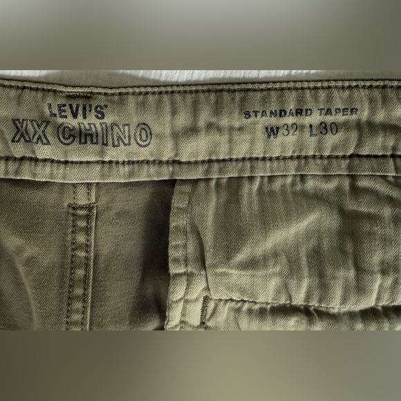 Levi’s XX Chino Standard Taper Pants W32 L30 Olive Green Casual Workwear - Picture 10 of 12